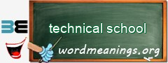 WordMeaning blackboard for technical school